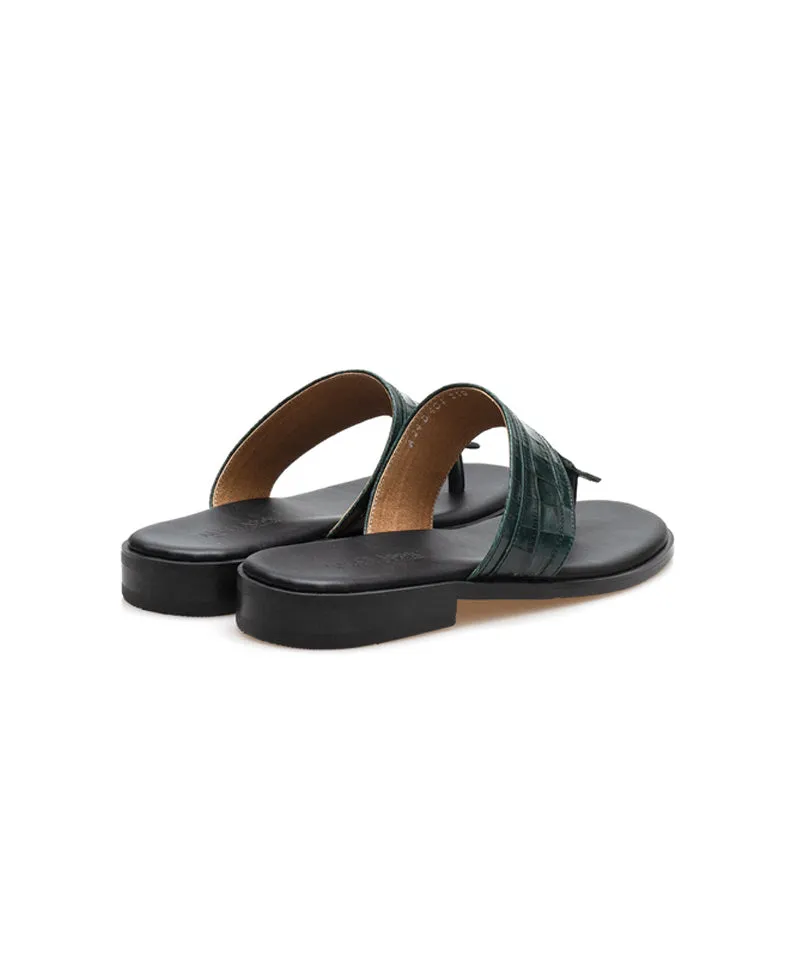 ALL CLASSIC Tobe Flip Flop - Green Croco