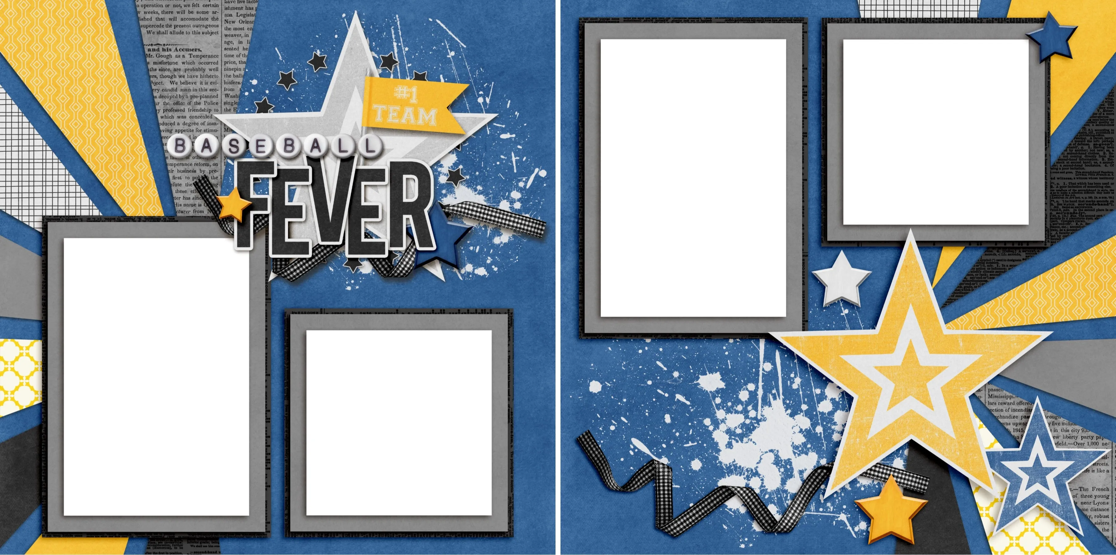 Baseball Fever - Digital Scrapbook Pages - INSTANT DOWNLOAD