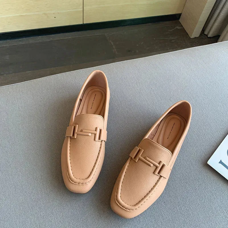 Big Size Women Loafers 2023 Spring Autumn New Designer Shoes for Women Fashion Casual Soft Sole Light Leather Shoe Ladies