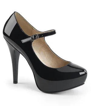 Black Patent Leatherette Mary Jane Pumps