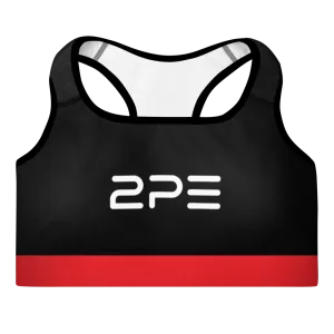 Black with Red  Padded Sports Bra