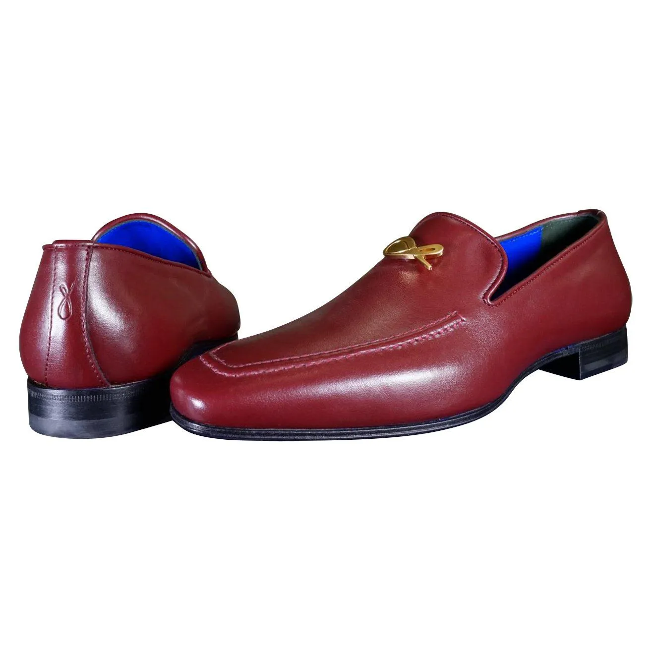 Bordo With Yellow Gold Hardware Leather Loafers