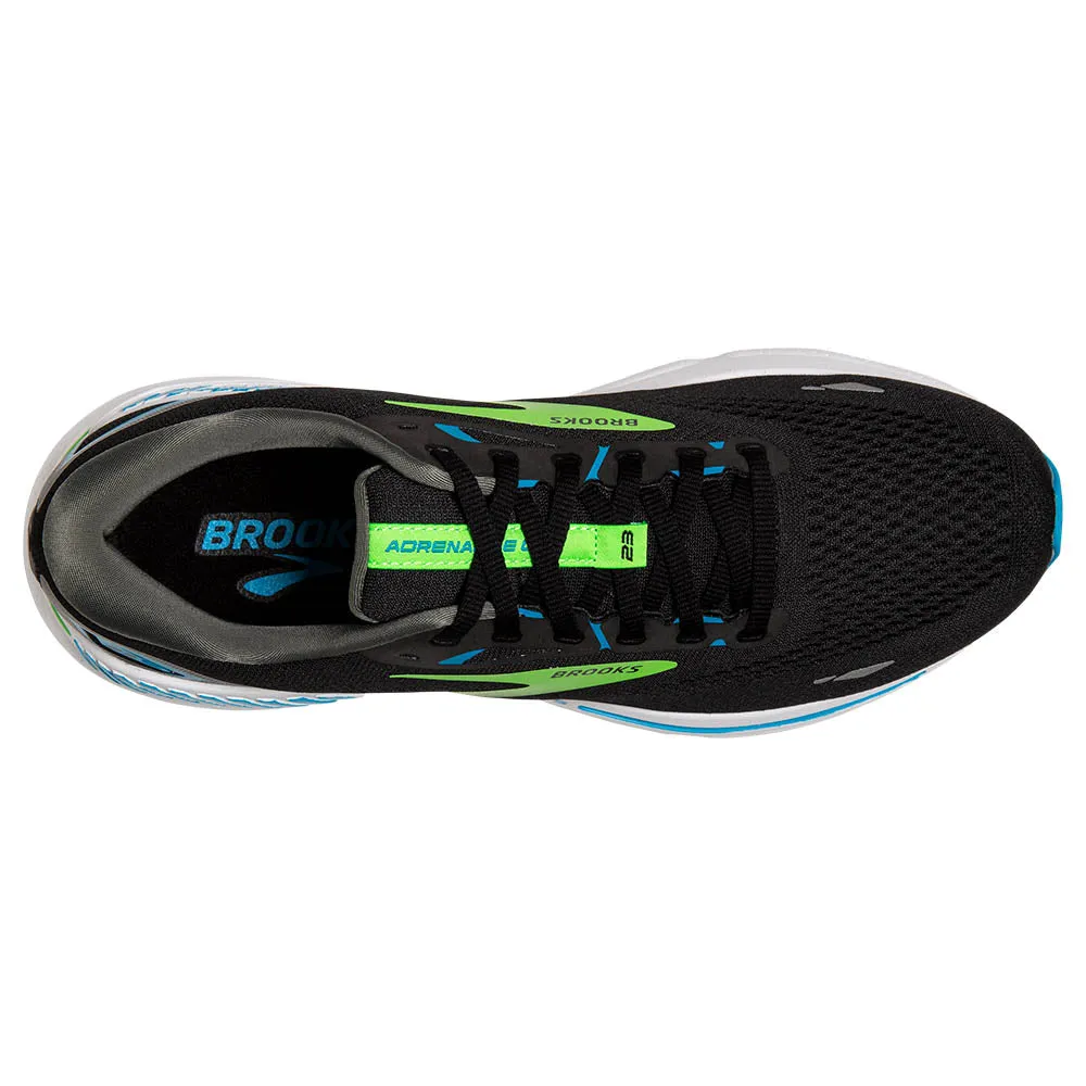 Brooks Adrenaline GTS 23 Wide (Mens) - Black/Hawaiian Ocean/Green