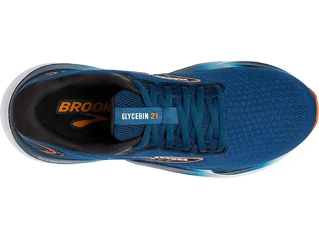 Brooks Mens Glycerin 21- Blue Opal/Black/Nasturtium  (1104191D474)