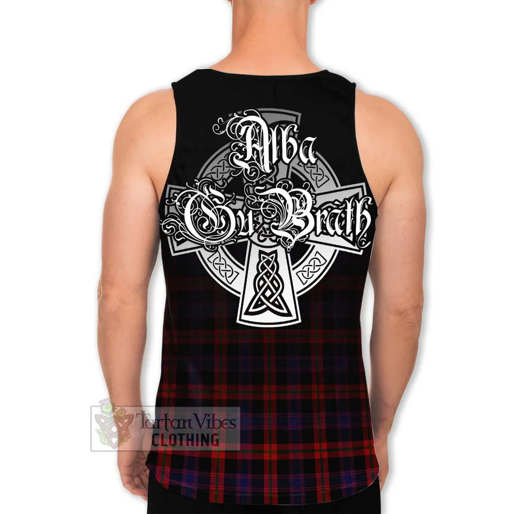 Brown (Broun) Tartan Men's Tank Top Featuring Alba Gu Brath Family Crest Celtic Inspired