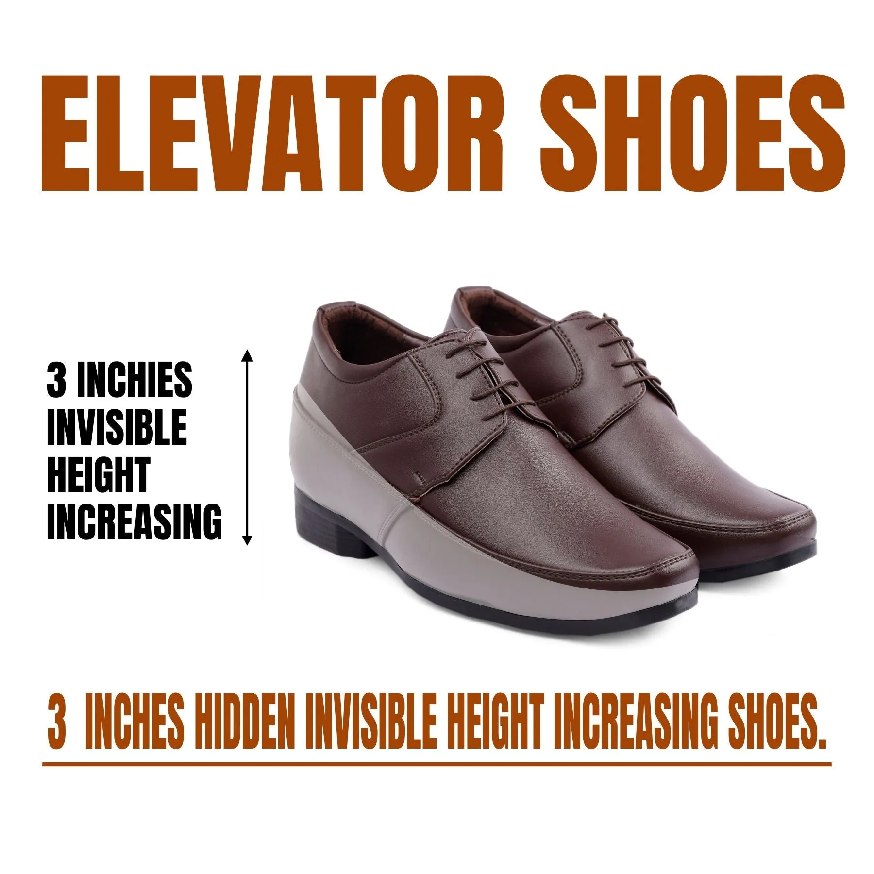 Bxxy's 3 inch Hidden Height Increasing Elevator Shoes For Men