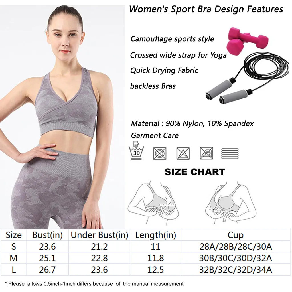 Camouflage sports underwear women Yoga suit running fitness vest new sports bra