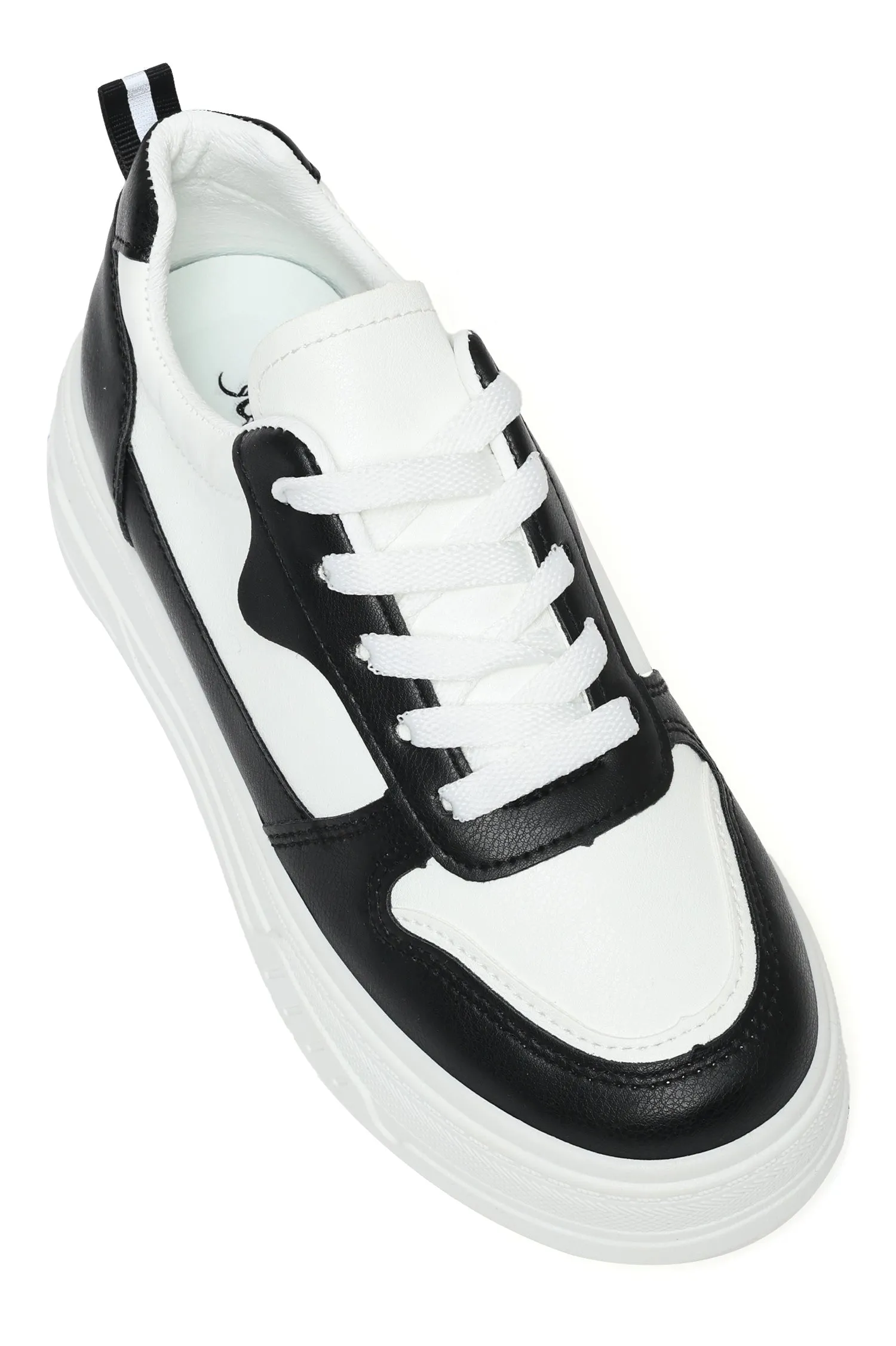 Contrast Panel Sneakers-Black