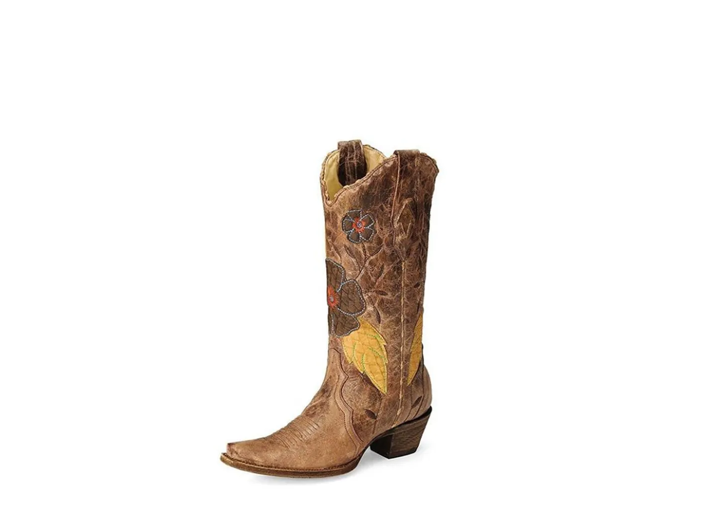 Corral Women's Daisy Overlay Snip Toe Cowgirl Boot - A2048