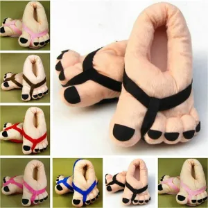 COVER HEEL Cartoon Big Toes Funny Winter Warm Slipper Household Shoes