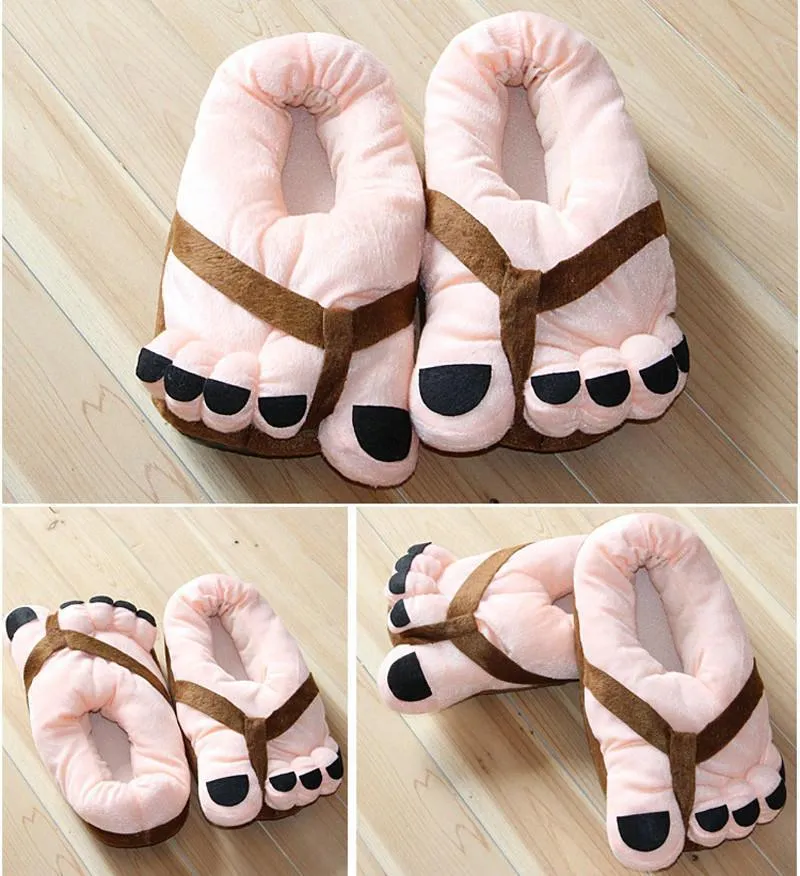 COVER HEEL Cartoon Big Toes Funny Winter Warm Slipper Household Shoes