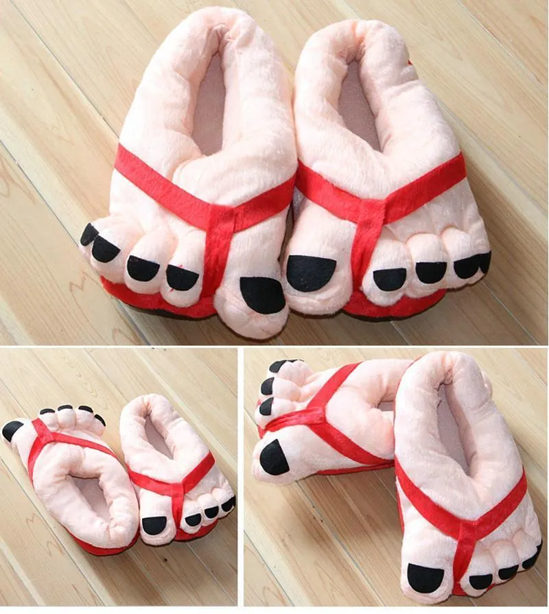 COVER HEEL Cartoon Big Toes Funny Winter Warm Slipper Household Shoes