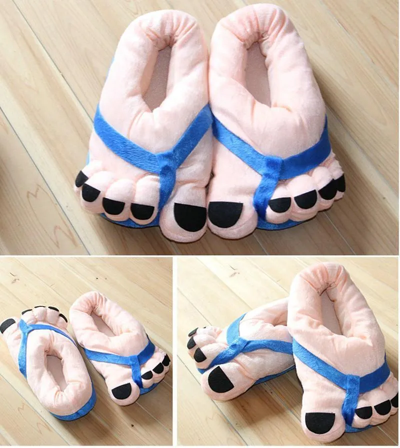 COVER HEEL Cartoon Big Toes Funny Winter Warm Slipper Household Shoes