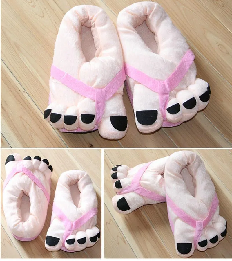 COVER HEEL Cartoon Big Toes Funny Winter Warm Slipper Household Shoes