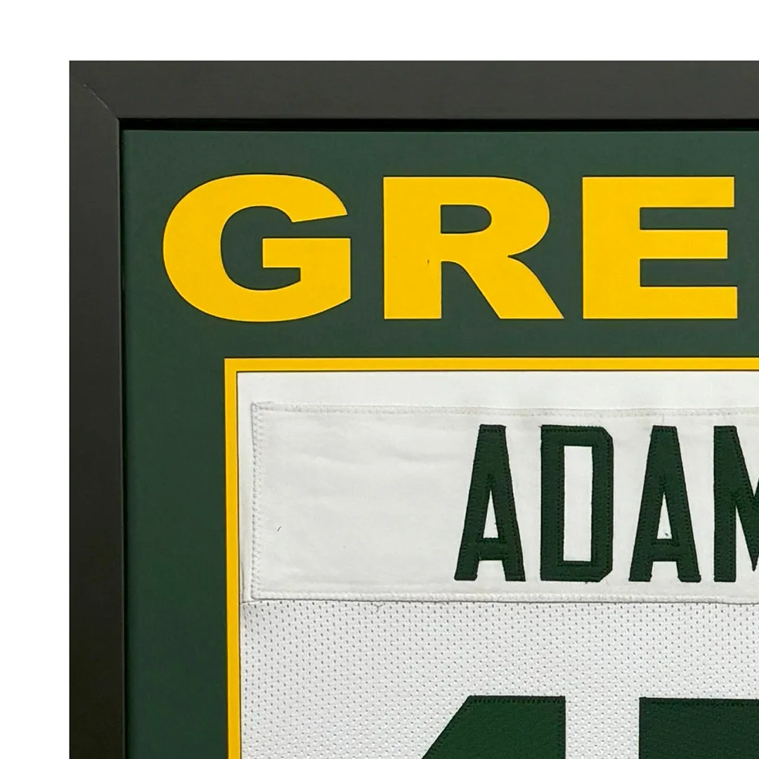 Davante Adams Signed Green Bay Green Custom Space Saver Framed Football Jersey