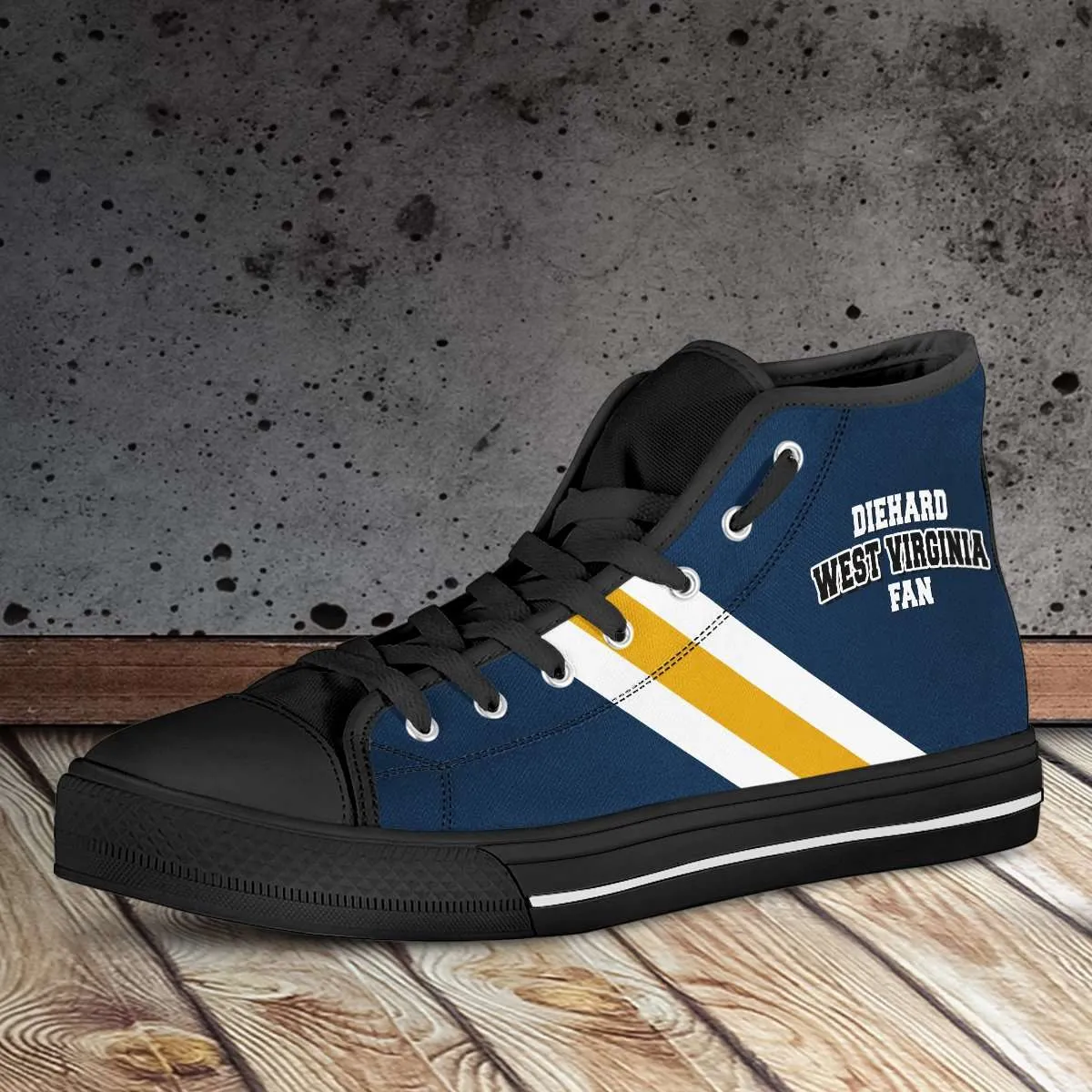 Diehard West Virginia Fan Canvas High Top Shoes