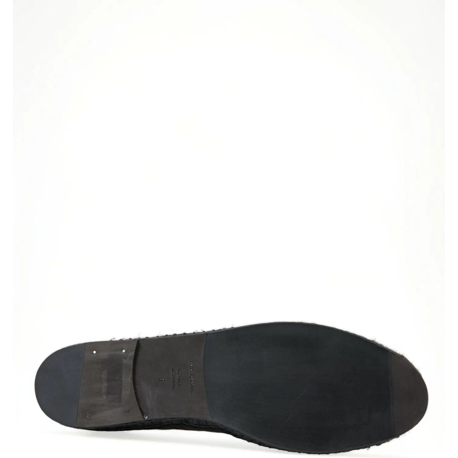 Dolce & Gabbana Exotic Black Leather Espadrilles