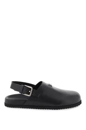 Dolce & gabbana leather clogs with buckle