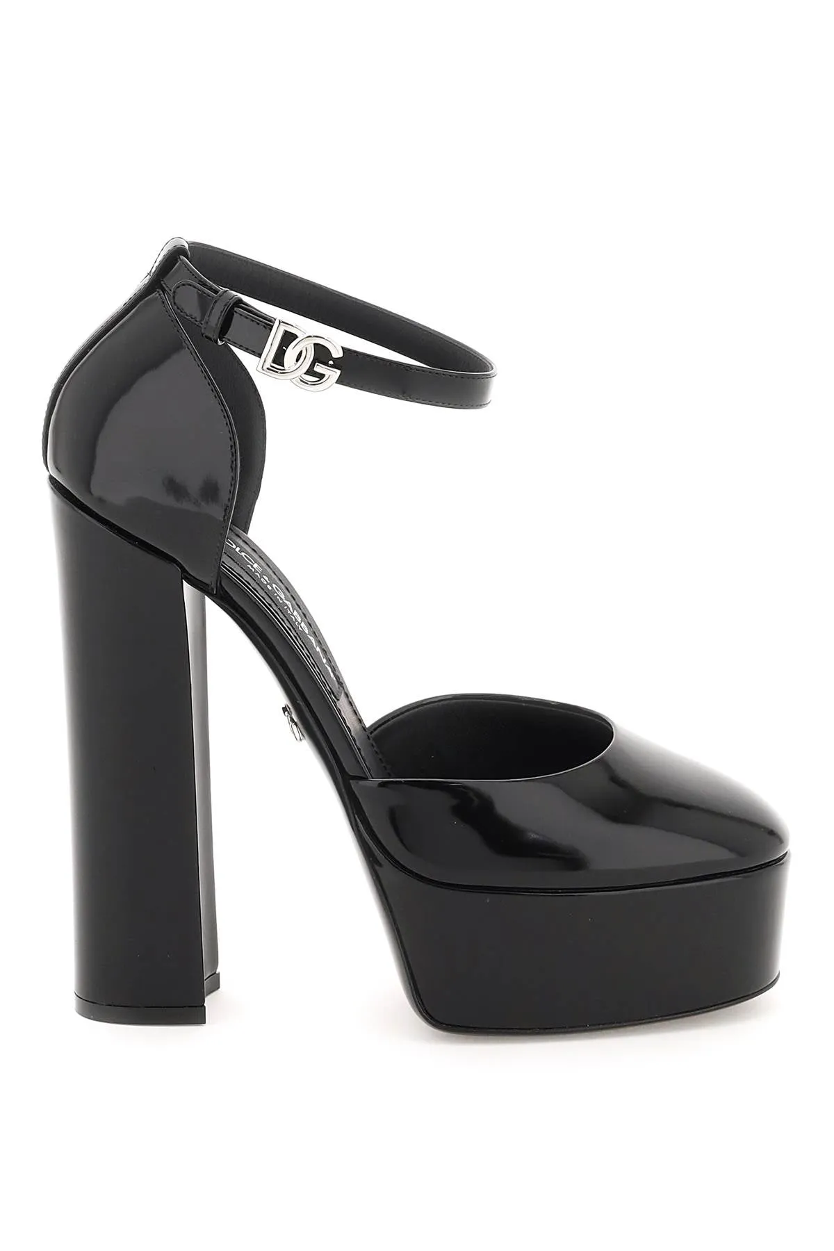 Dolce & gabbana polished leather platform pumps