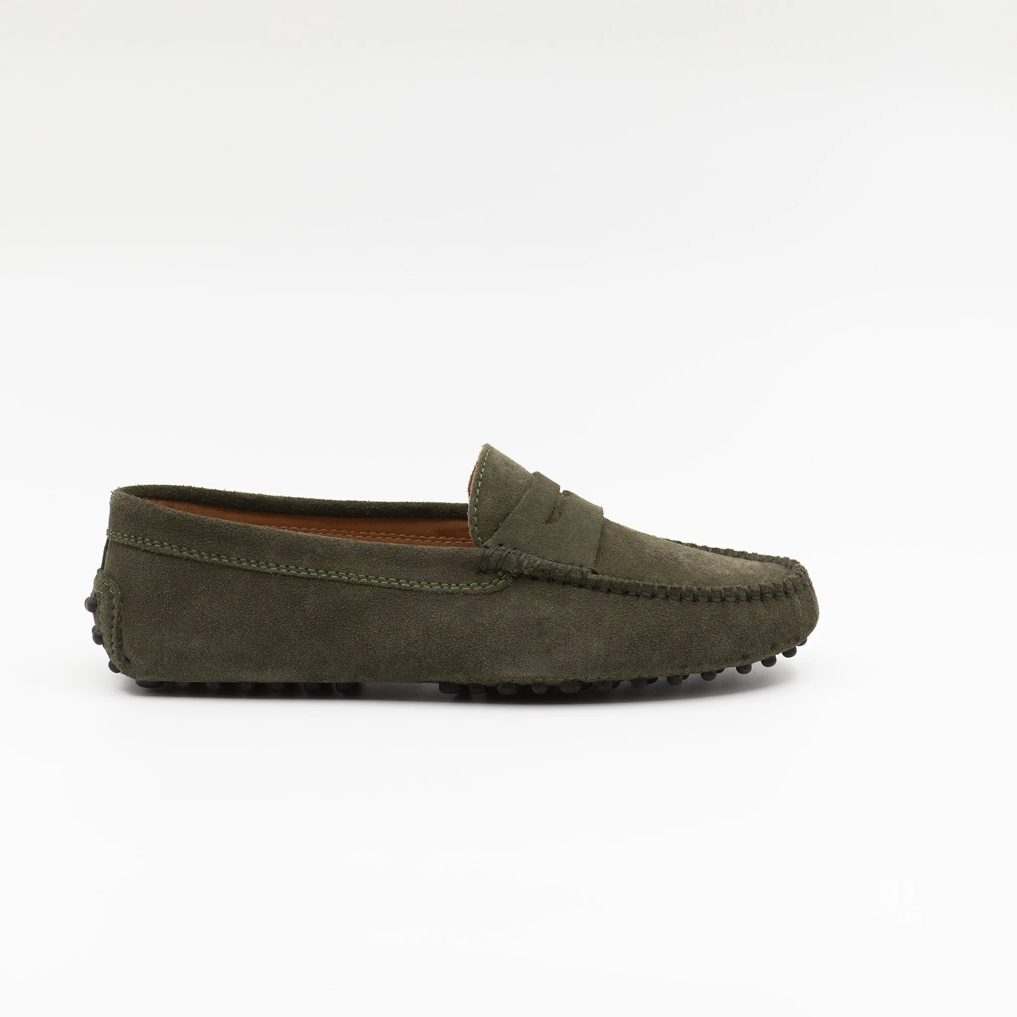 Driving Shoe in Khaki Suede