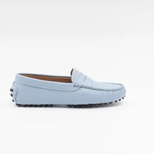 Driving Shoe in Light Blue Leather