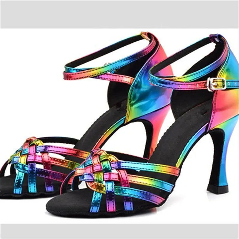 DS Women's PU Customized Heel Latin Shoes Salsa Shoes Ballroom Dance Tango Shoes