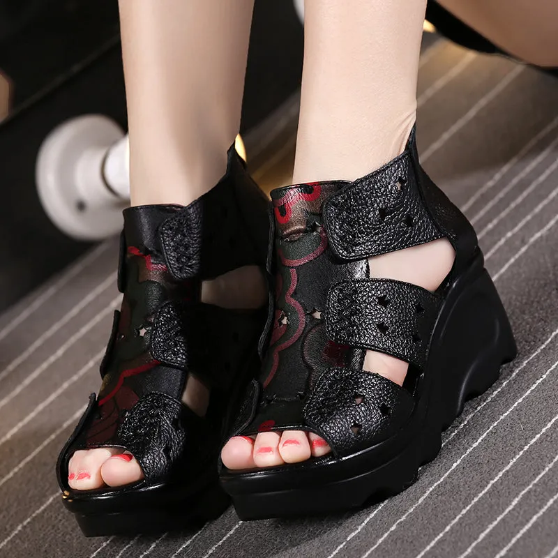 Ethnic Style Genuine Leather Women Sandals