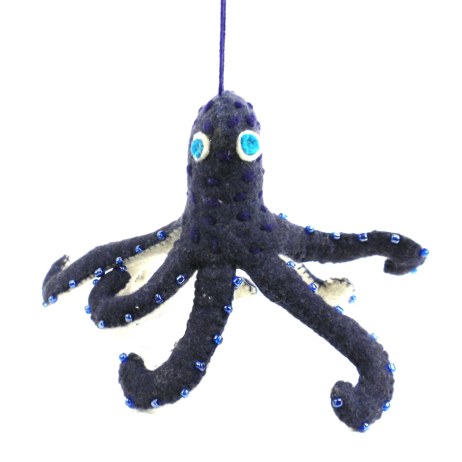 Felt Purple Octopus Ornament Silk Road Bazaar