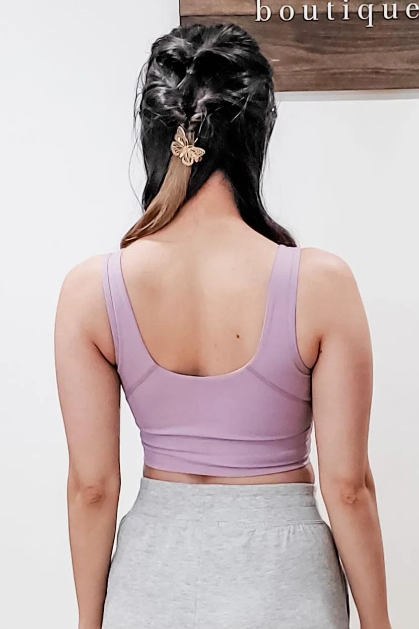 FINAL SALE -  Nirvana Lilac Longline Active Sports Bra