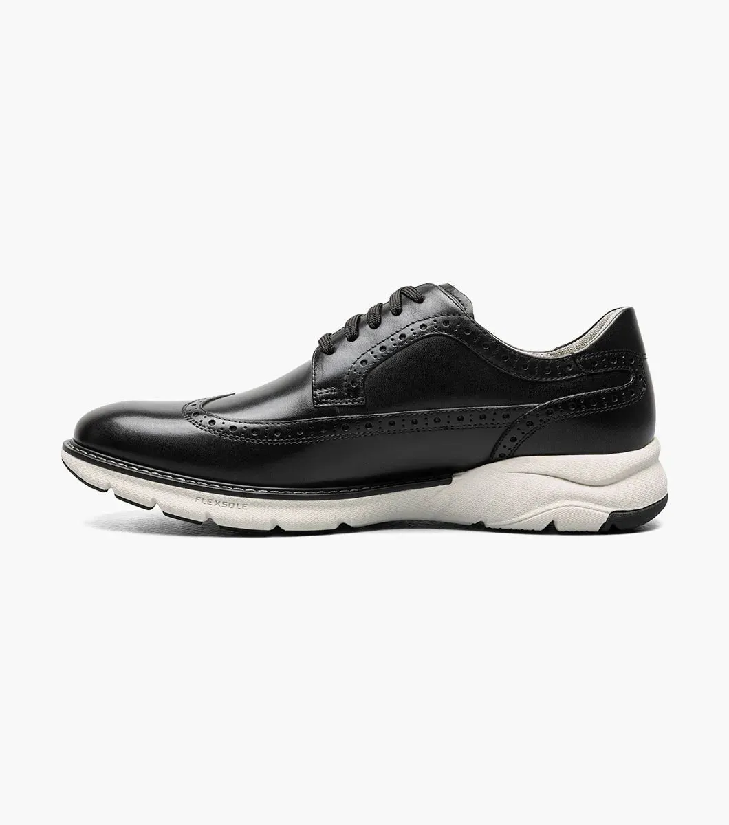 Florsheim Mens Frenzi Wingtip Oxford Sneaker Shoe-Black