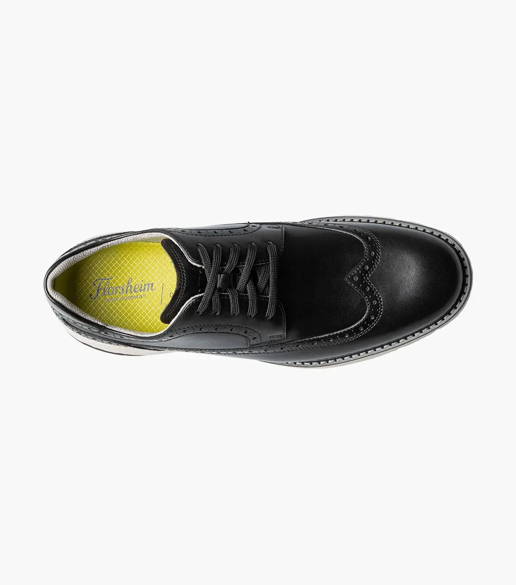 Florsheim Mens Frenzi Wingtip Oxford Sneaker Shoe-Black