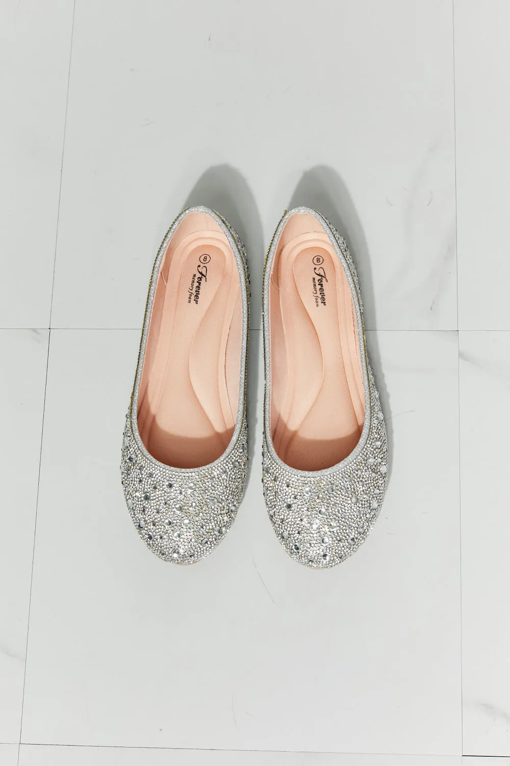 Forever Link Sparkle In Your Step Rhinestone Ballet Flat in Silver