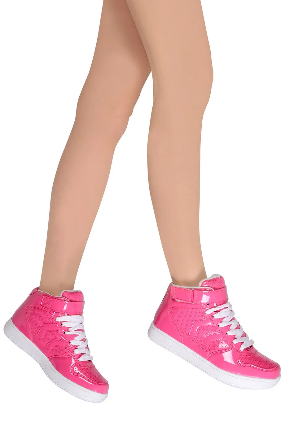 FREDDIE Fuchsia Patent Sneakers