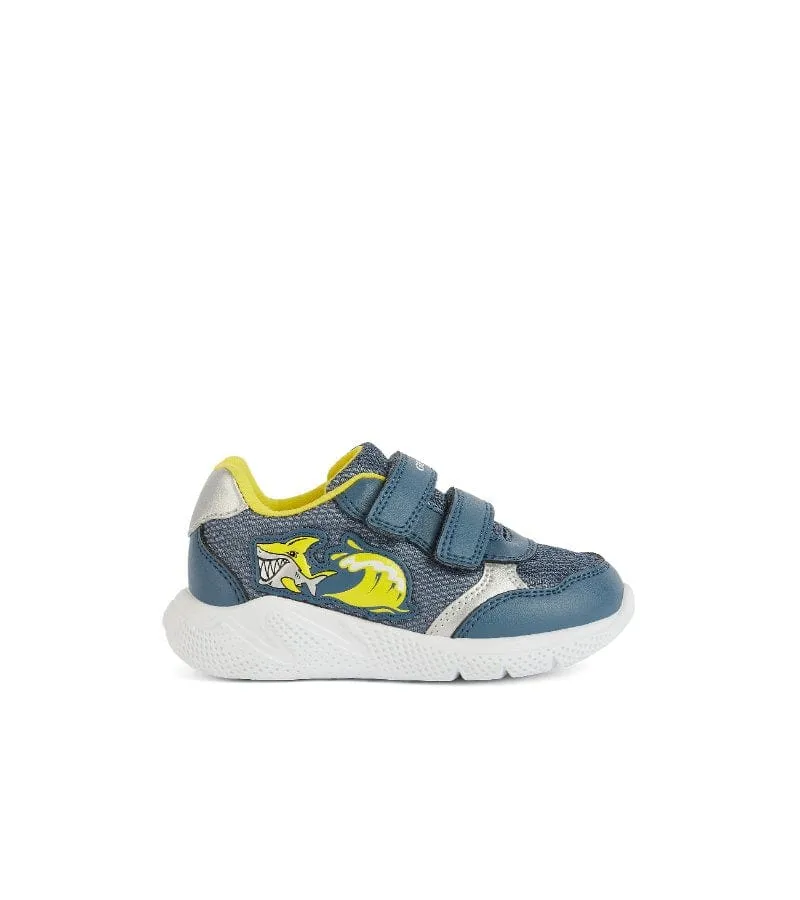 Geox Infant Boys Blue Shark Mesh Casual Sporty Trainer Sprintye - B454UA