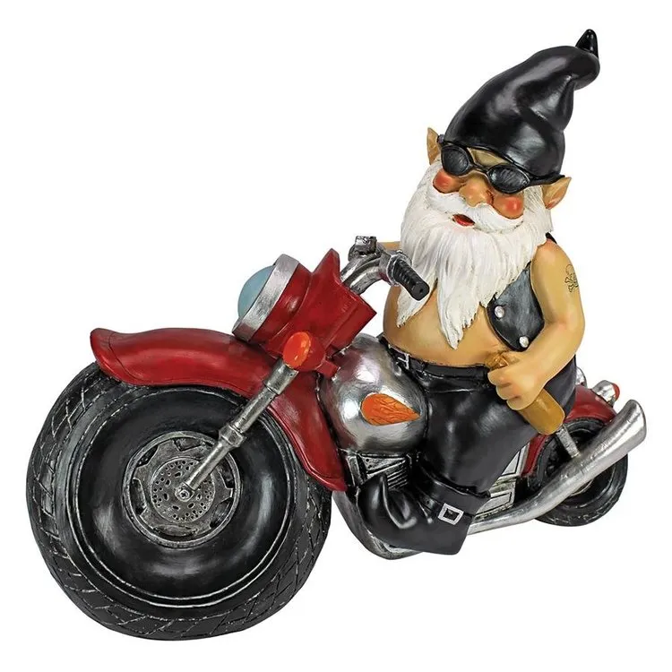 Gnome Biker Dude Cristmas Statue