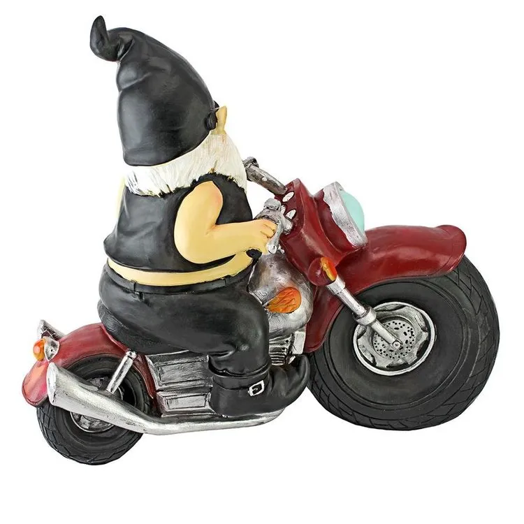 Gnome Biker Dude Cristmas Statue