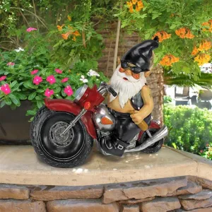 Gnome Biker Dude Cristmas Statue