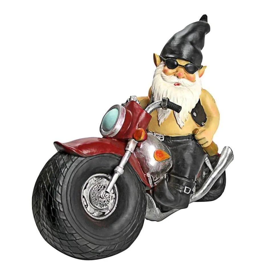 Gnome Biker Dude Cristmas Statue