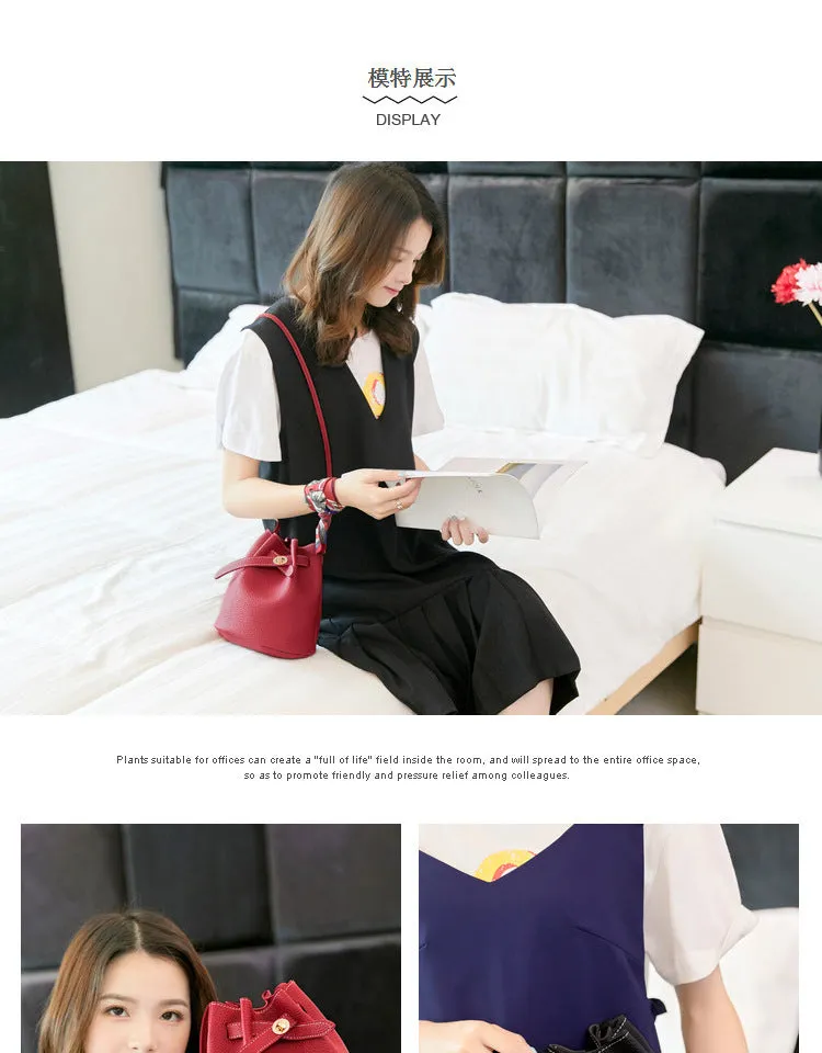 Guangzhou supply 2024 new simple bucket bag wide-band lock small bag Korean version casual solid color single shoulder