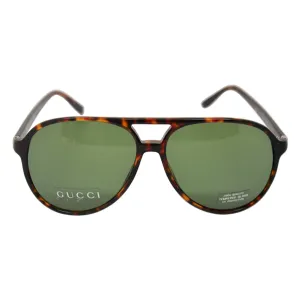 Gucci GG 1026/TVD-Dark Havana/Green by Gucci for Unisex - 59-14-140 mm Sunglasses