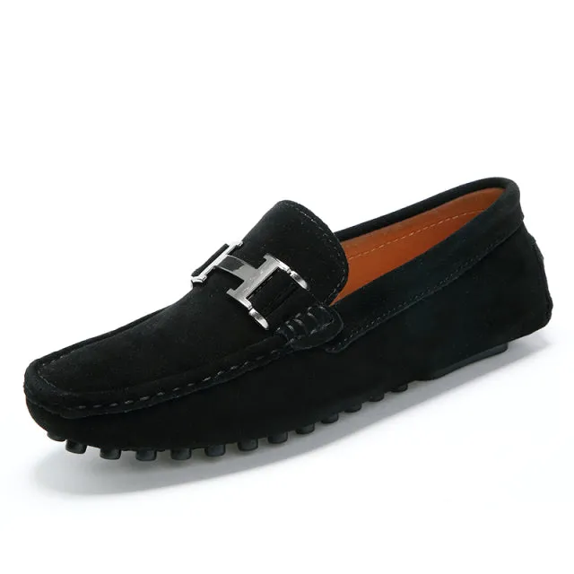 H Silver Suede Loafers Shoes