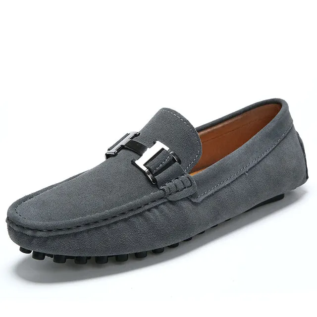 H Silver Suede Loafers Shoes