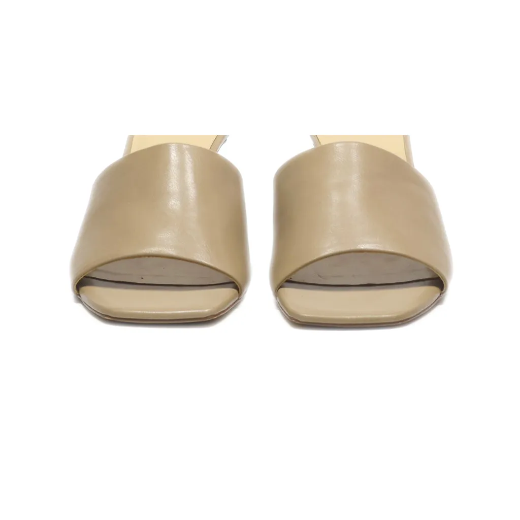 H&M Mid-Heel Shoes Leather Beige Colour For Women