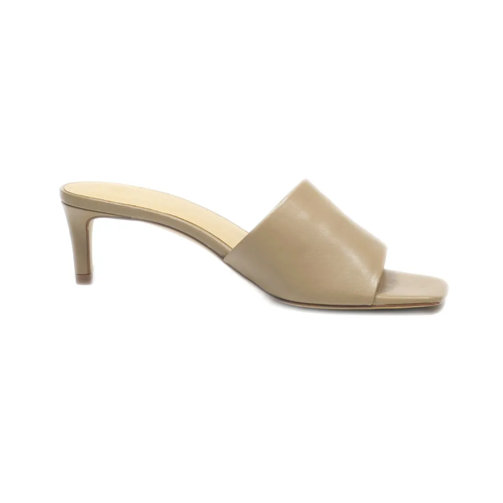 H&M Mid-Heel Shoes Leather Beige Colour For Women