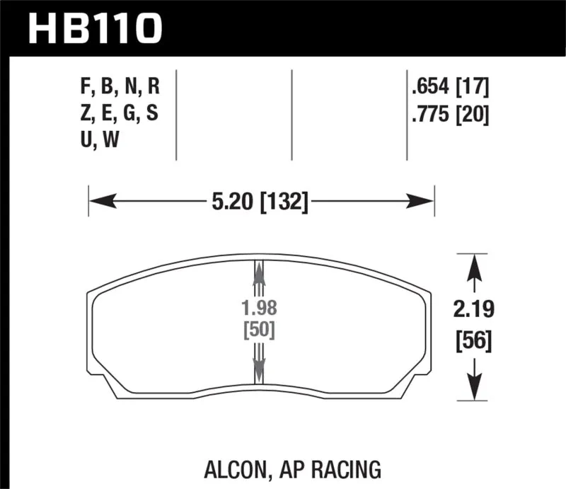 Hawk DTC-60 Race Brake Pads - AP CP2279 / CP3788 / CP3789 / CP5835 / CP5880 / CP5830 (SC430) Caliper - HB110G.775