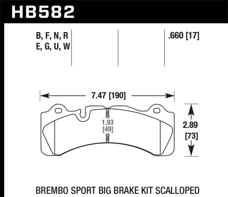 Hawk DTC-60 Race Brake Pads - Brembo Scallped - HB582G.660