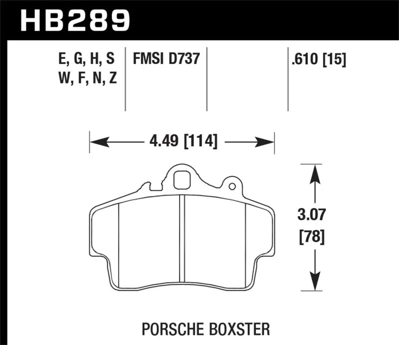 Hawk DTC-60 Race Front Brake Pads - 97-08 Porsche Boxster - HB289G.610