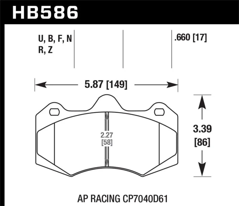 Hawk DTC-60 Race Rear Brake Pads - 2014 McClaren MP4-12C (Spider) - HB586G.660