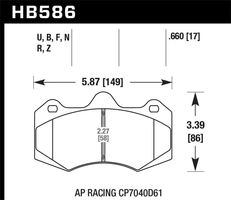 Hawk DTC-60 Race Rear Brake Pads - 2014 McClaren MP4-12C (Spider) - HB586G.660