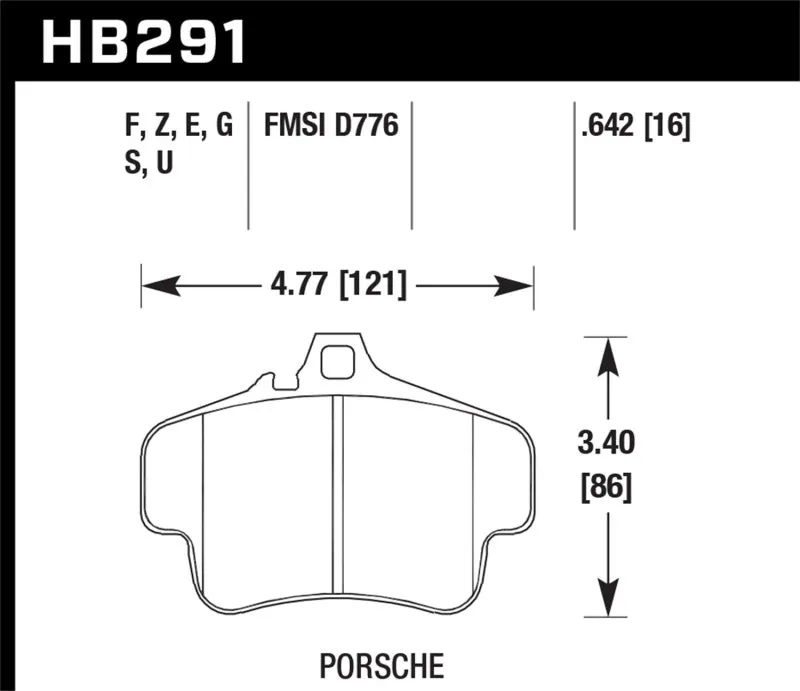 Hawk DTC-60 Race Rear Brake Pads - Porsche GT3 - HB291G.642